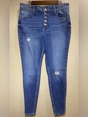 Maurices Women's Skinny Distressed Jeans - Blue
